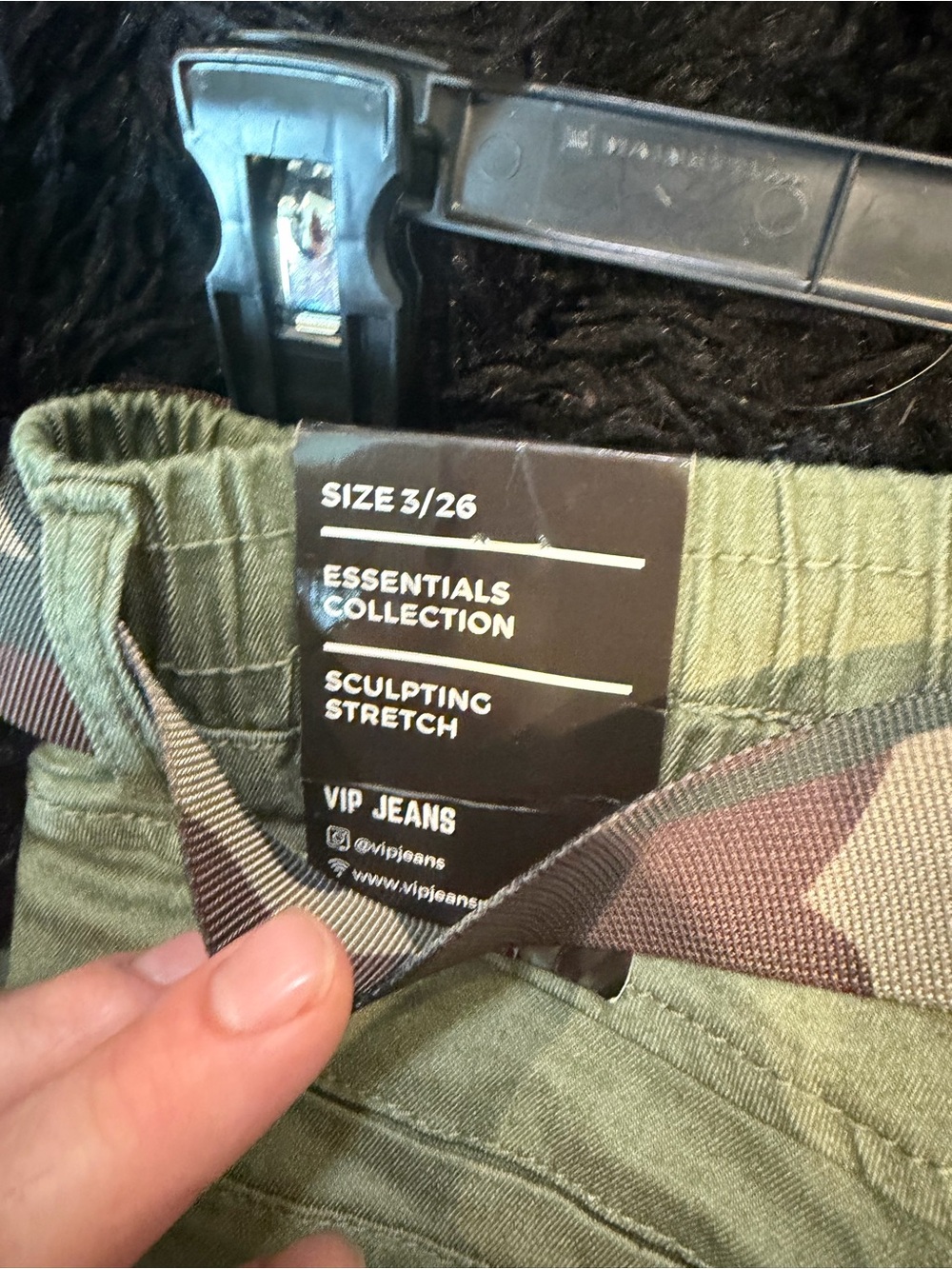 VIP Olive Green Cargo Jogger Pants with Camo Belt - Picture 2 of 3